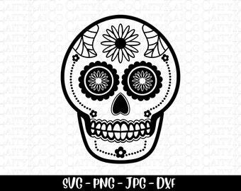 Zuckerschädel svg, Calavera svg, floraler Schädel svg, Día de los Muertos, Clipart, Tag der Toten, geschnitten Datei, png, Herbst Handwerk, Download Datei