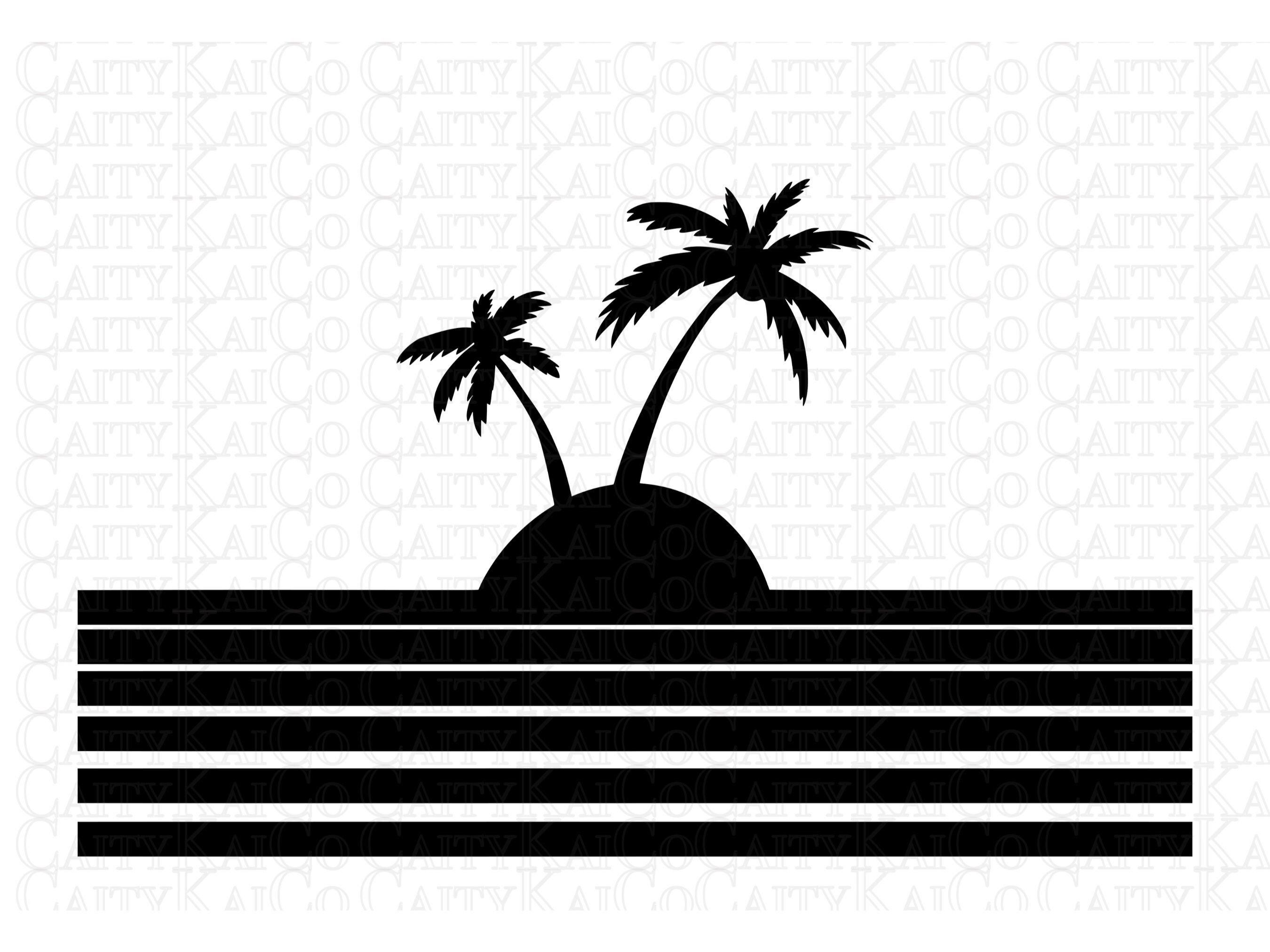 Tropical Beach Scene SVG Bundle, Island Svg, Palm Tree Svg, Beach ...