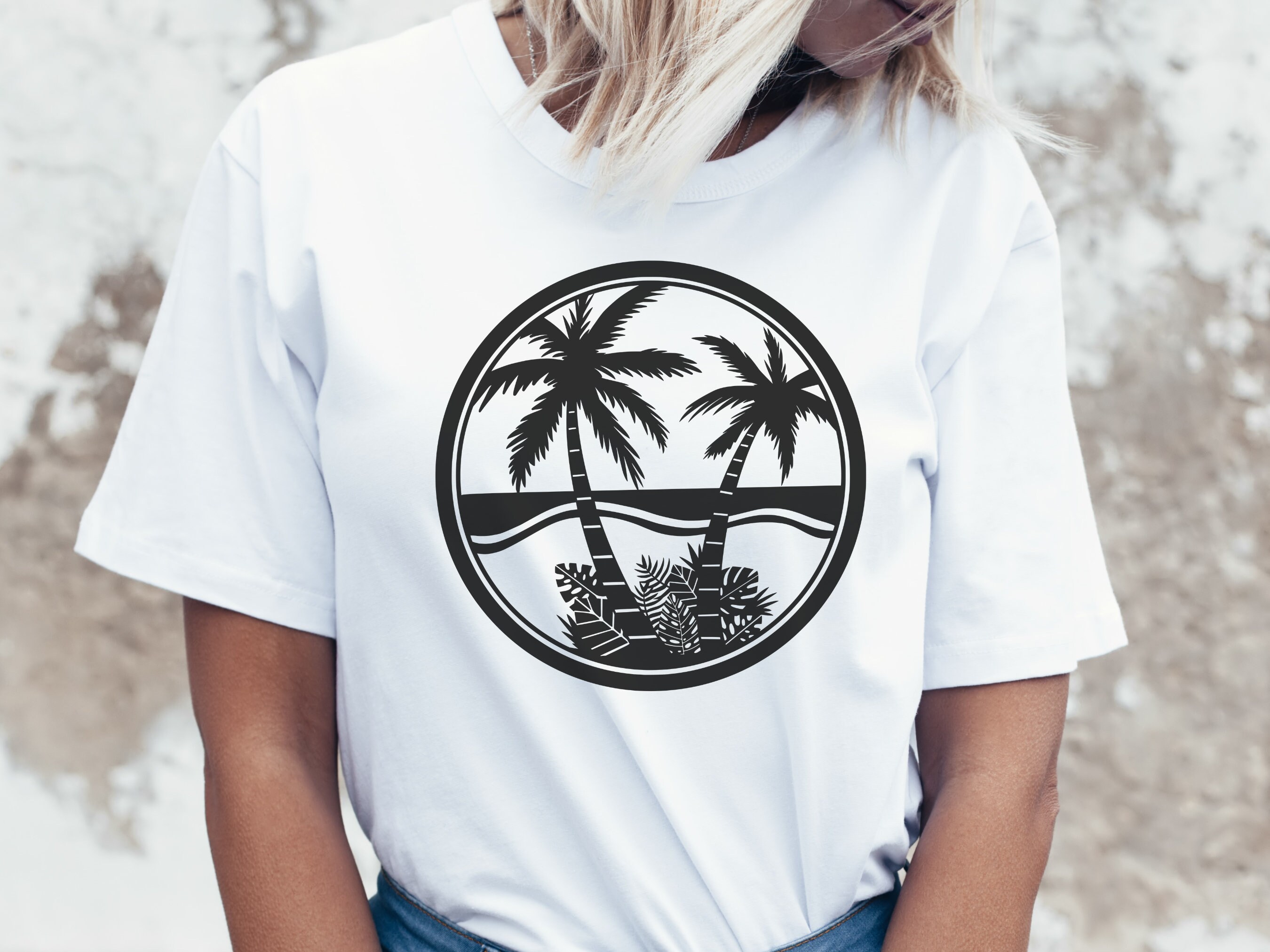 Beach SVG, Palm Tree Svg, Tropical Island Beach Scene Svg, Cut File ...