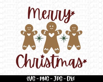 Op de afbeelding: Een digitaal ontwerp met drie peperkoekmannetjes met witte harten en groene sterren, met de tekst "Merry Christmas*" in rood.