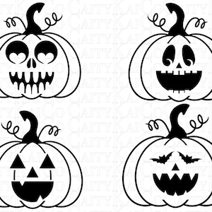 Jack O Lantern Svg Bundle of 15, Halloween Svg Bundle, Pumpkin Face Svg ...