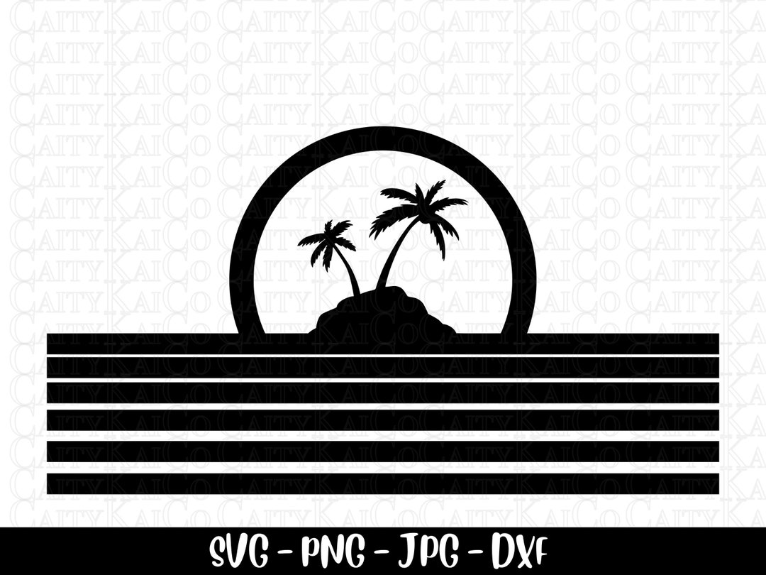 Beach SVG, Palm Tree Svg, Tropical Island Beach Scene Svg, Cut File ...
