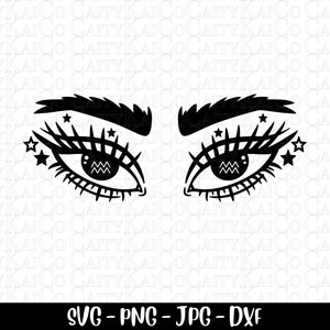 Yeux du zodiaque Verseau svg, svg signe du zodiaque, Verseau svg, clipart astrologie, couper fichier, svg anniversaire janvier février, png, téléchargement numérique