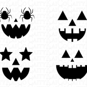 Pumpkin Face Svg Bundle of 32, Halloween Svg Bundle, Jack O Lantern Svg ...