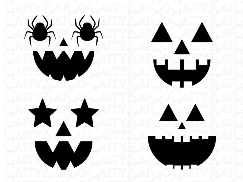 Pumpkin Face Svg Bundle of 32, Halloween Svg Bundle, Jack O Lantern Svg ...