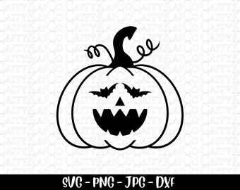 Bat Jack O Lantern svg, pumpkin face svg, Halloween svg, cute pumpkin svg, bat svg cut file, png, clipart, Digital download