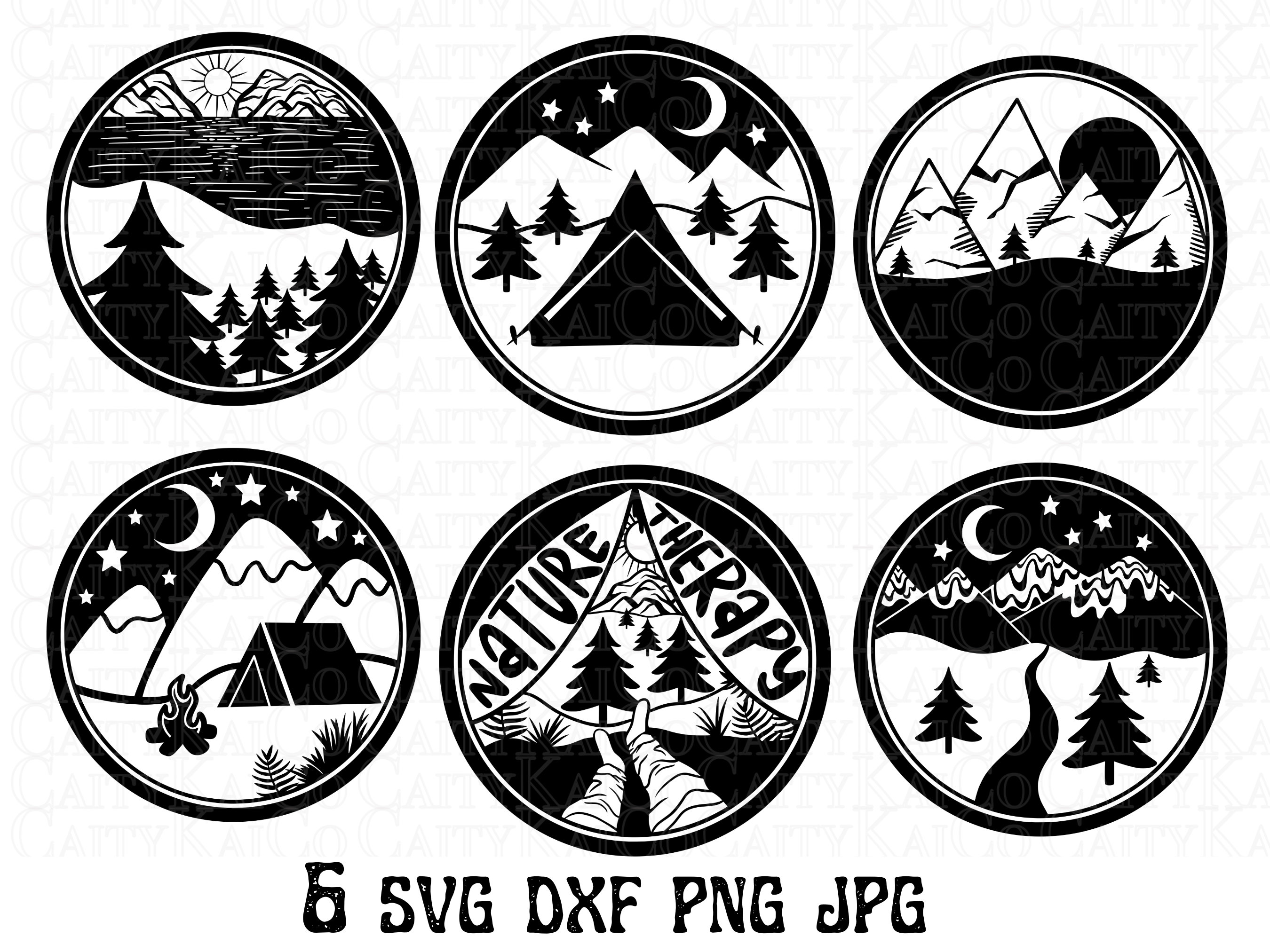 Camping Scenes SVG Bundle of 6 Mountain Camping Svg Bundle - Etsy