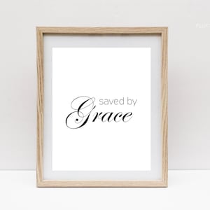 Saved By Grace, Christian Wall Art, Christian Wall Decor, Home Decor