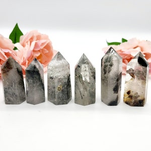 Garden Quartz Crystal Towers - High Clarity - Natural Garden Quartz Points - Colourful Lodolite Crystal