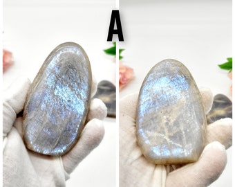 Moonstone Crystal Freeforms - Great Blue Flash Moonstone - Natural Blue Moonstone Crystal - You choose!