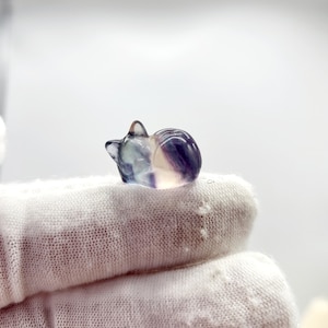 Mini Rainbow Fluorite Cat - Crystal Cat - Crystal Kitten - Crystal Carving - Cute