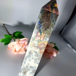 Large 22cm Flashy Purple Labradorite Freeform - High Quality strong flash Labradorite - Flashy Labradorite