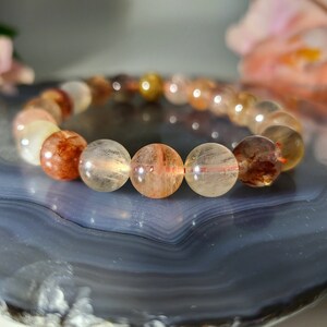 Natural 10mm Fire Quartz Bracelet - Elastic cord - High quality Natural Fire Quartz gemstone beads image 10