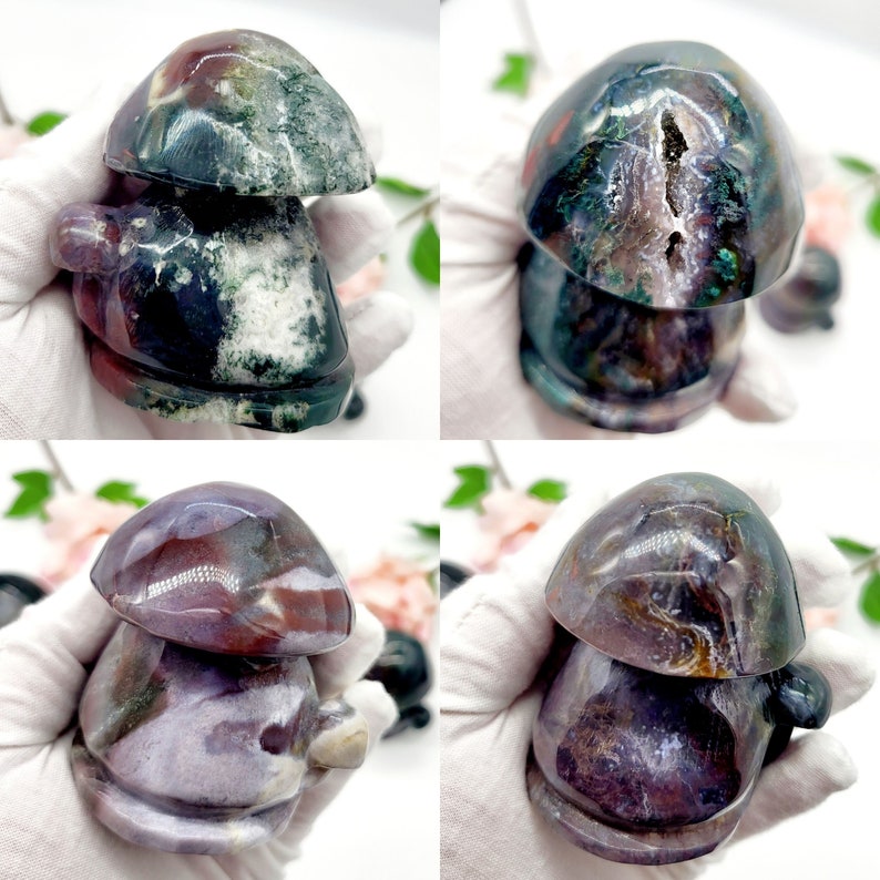 K&ouml;nnte beinhalten: Vier Edelstein-Schildkr&ouml;tenfiguren in verschiedenen Farben. Die Schildkr&ouml;ten haben einen abgerundeten Panzer und einen detaillierten K&ouml;rper. Die Edelsteine sind in Gr&uuml;n-, Lila- und Braunt&ouml;nen gehalten. Die Schildkr&ouml;ten werden vor einem wei&szlig;en Hintergrund pr&auml;sentiert.