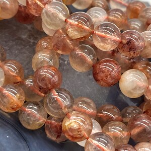 Natural 10mm Fire Quartz Bracelet - Elastic cord - High quality Natural Fire Quartz gemstone beads image 8