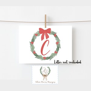 Invito di Natale / Natale preppy / Ghirlanda natalizia acquerellata / Ghirlanda natalizia preppy / Biglietto di auguri natalizio l Ghirlanda per matrimonio