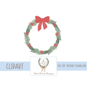 Weihnachtseinladung | Preppy Weihnachten | Aquarell Adventskranz | Adrette Weihnachtskranz |  Weihnachtskarte l Kranz Hochzeit