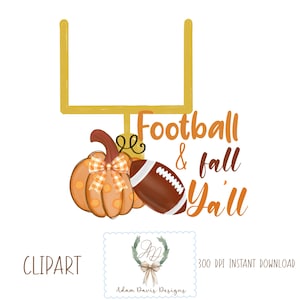 Fall Pumpkin Digital Art | Fall clipart | Football clip art | Football Pumpkins | Fall Sublimation | Fall Latte Clipart l Fall & Football