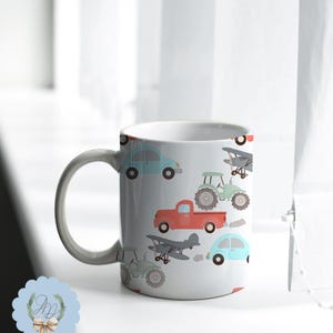 Seamless Pattern | Boys Automobiles | Planes Trains Automobile | Watercolor | Plane train | Coquette | Scrapbook Paper | Digital Wallpaper