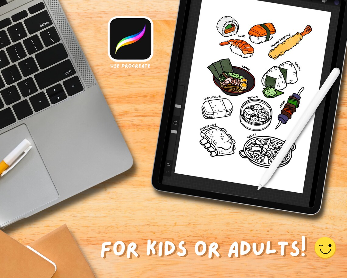 Food and Drinks Coloring Practice Pages, Food and Drink Coloring Book