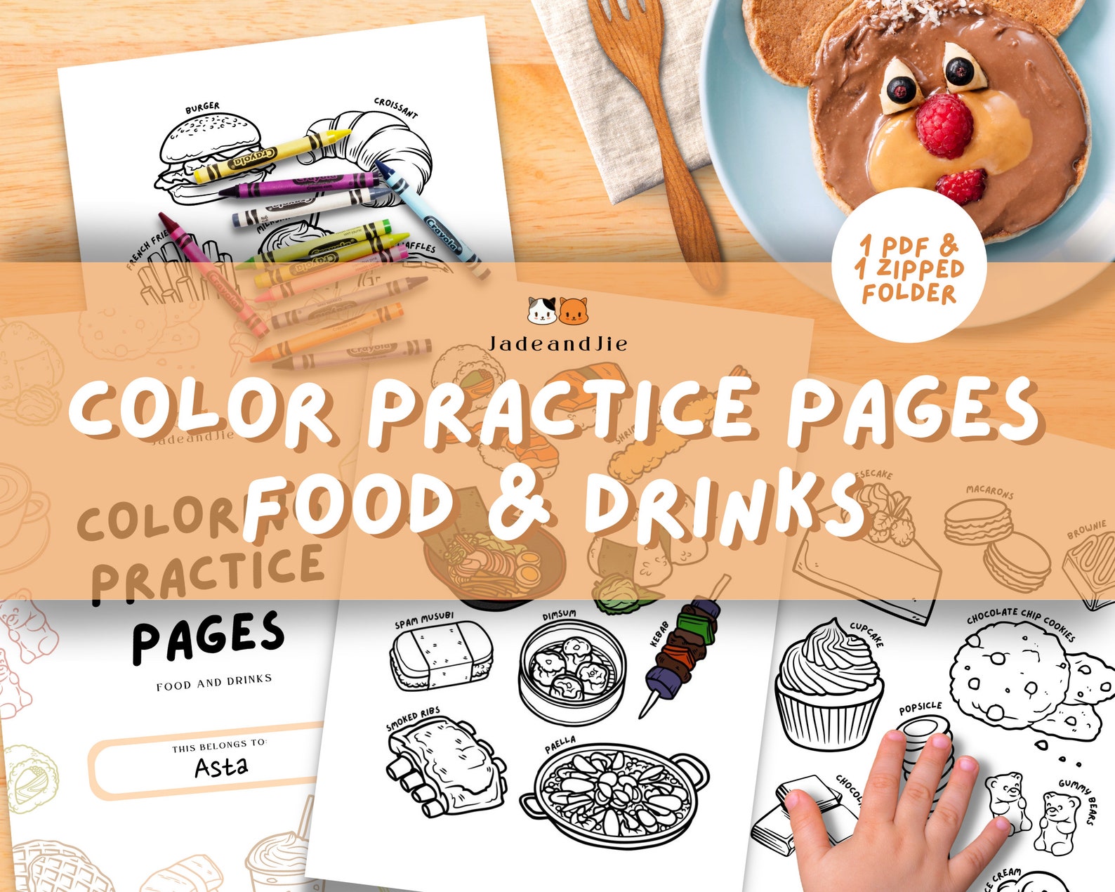 Food and Drinks Coloring Practice Pages, Food and Drink Coloring Book ...