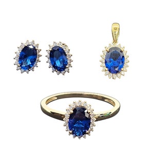 14K Gold  Oval Pave Collection , Real Gold , For women&#39;s Gift and Anniversary Gift , Pendant , Earring, Ring Sold Separately