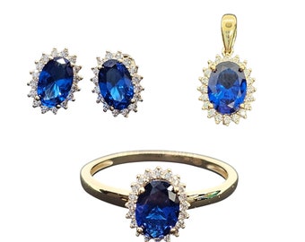 14K Gold  Oval Pave Collection , Real Gold , For women's Gift and Anniversary Gift , Pendant , Earring, Ring Sold Separately