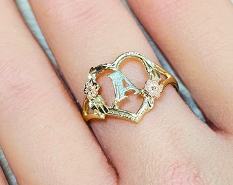 14K Gold Ladies High Polished/Diamond Cut/Filigree Ring Size 7 Available A-Z