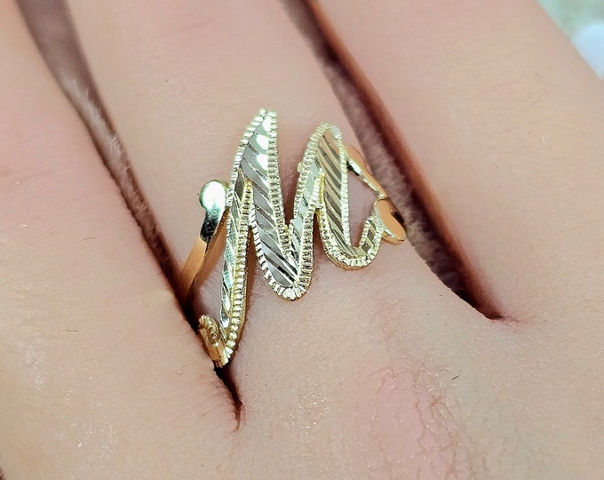14K Gold Ladies Cursive Initial Ring Size 7 Available A-Z Letter Ring , For Gift, birthday and graduation 2024 , real gold 14K not plated.