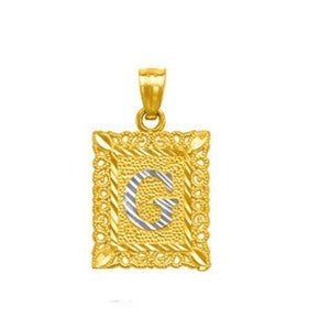 Ciondolo con piccola lettera iniziale in oro massiccio 14K, disponibile in 26 lettere diverse.