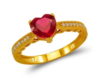 14K Solid Gold Halo Heart Cut With Different color center gemstone available, Engagement , Bridal, Promise Ring , Solid Gold size 7.