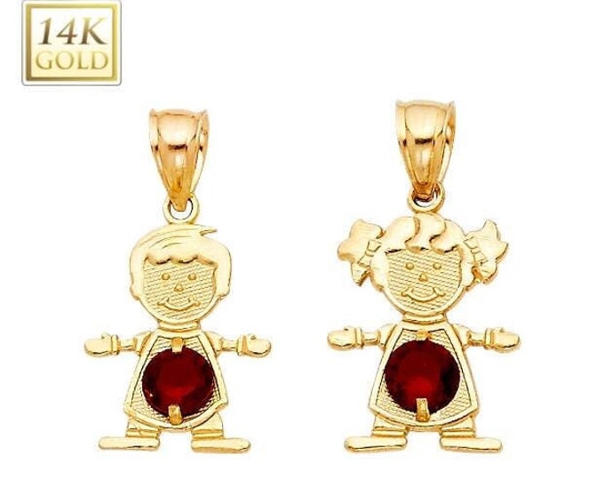 14K Yellow Gold Boy or Girl Pendant Small for kids 12mmx17mm Sold 1 Piece.