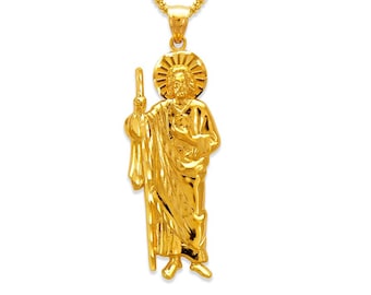 San Judas Pendant 14K Yellow Gold Charm only available in 4 different size.