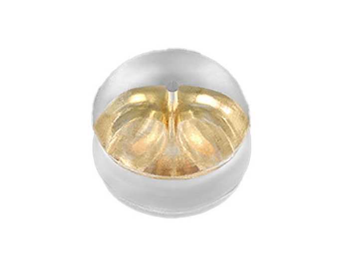 14K Gold Butterfly Friction Ear Nut with Silicone Cushion Earring Backing sold 1 Pair in  Small Size Only