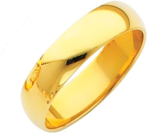 5mm 14K Gold , Real Genuine Solid Gold , wedding Plain Band Smooth inside Glossy Plain Band wedding Men's Women's Ring Solid Gold 14K.