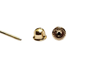 14K Gold Baby screw on Earring Backing sold 1 Pair in  Small Size Only