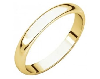 3mm 14K Gold , Real Genuine Solid Gold , wedding Plain Band Smooth inside Glossy Plain Band wedding Men's Women's Ring Solid Gold 14K.