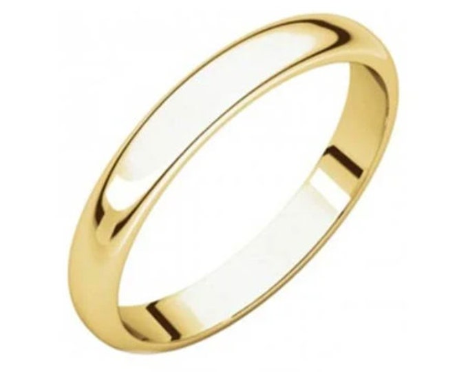 3mm 14K Gold , Real Genuine Solid Gold , wedding Plain Band Smooth inside Glossy Plain Band wedding Men's Women's Ring Solid Gold 14K.