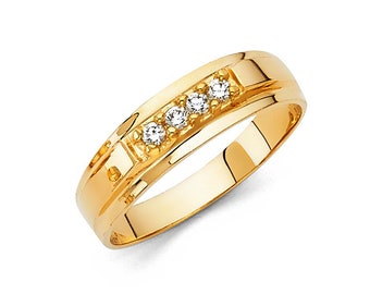 14K Yellow Gold  With Gemstone of CZ Men's Ring Size 10 , Women's Set Wedding Ring size 7
