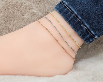 10K Gold Anklet or Bracelet Rope Chain 2.00 MM Lobster Lock Real 10K gold.