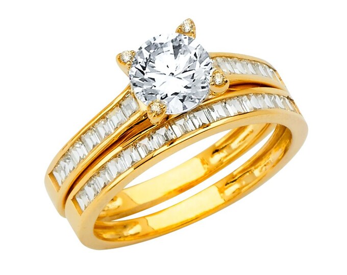 14K Solid Gold Ladies Engagment Bridal Set Ring Brand New 4 Grams sold in 1 set  Engagement Wedding Promise Ring