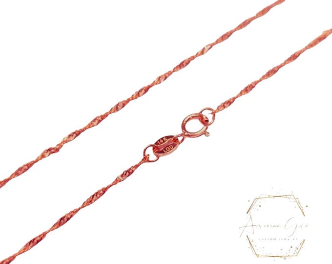 1.20 MM Singapore Chain Necklace 14K Real Gold with option 16 inches to 24 inches