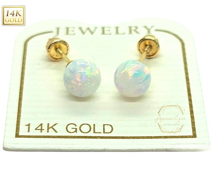 Opal 14K Gold earring screw baby backing  4mm - 8mm For kids Baby Jewelry sold 1 pair Earrings Stud NEW!!!