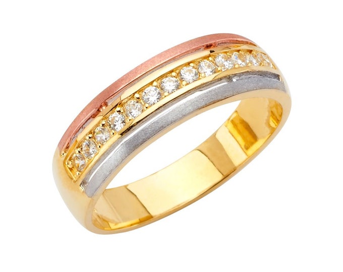 14K Gold  3 Tone Men's Ring Size 10 , Women's Set Wedding Ring size 7