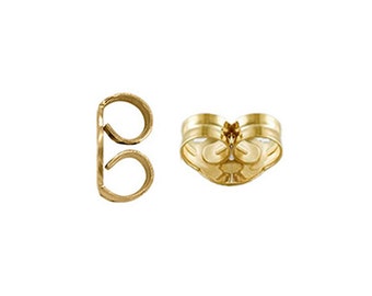 14K Gold Butterfly Friction Nut Earring Backing sold 1 Pair in Extra Small , Small , Medium , Large or Extra Large.