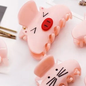 Cute hair claws clamp accessories pink acetate hair claw for girls