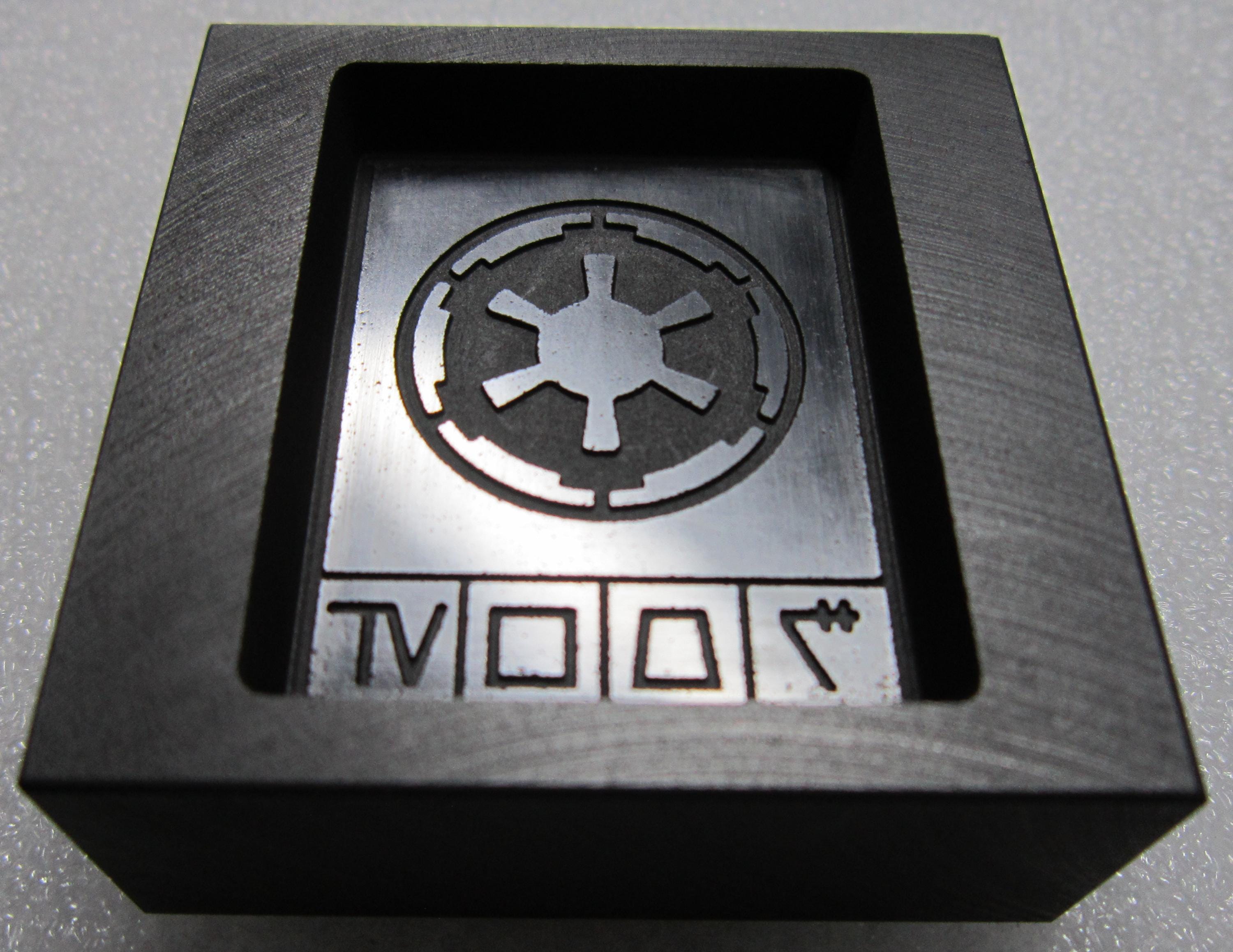 IMPERIAL CREDIT GRAPHITE Mold 2 Oz Ingot Bar Coin Mold For Silver Gold Copper Glass & Metal Casting