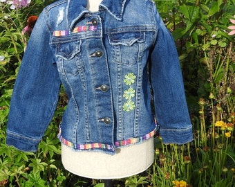 Toddler 3T Denim Jacket. Unisex Kids Llama Jeans Jacket. Children's Denim Jeans Jacket.