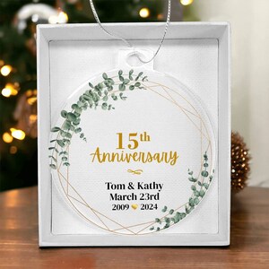 Personalisierte 50. Hochzeitstag Acryl Ornament Geschenk für Paar, Goldjubiläum Geschenke für Eltern Großeltern Bild 6