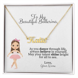 Personalized Dance Gift, Ballerina Necklace, Ballet Gifts,  Dance Recital Gift, Personalized Name Necklace, Dance Jewelry, Gift For Girls